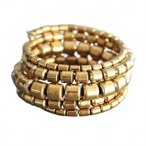 NEW DAVID AUBREY JEWELRY women's plated hematite wrap bracelet in gold